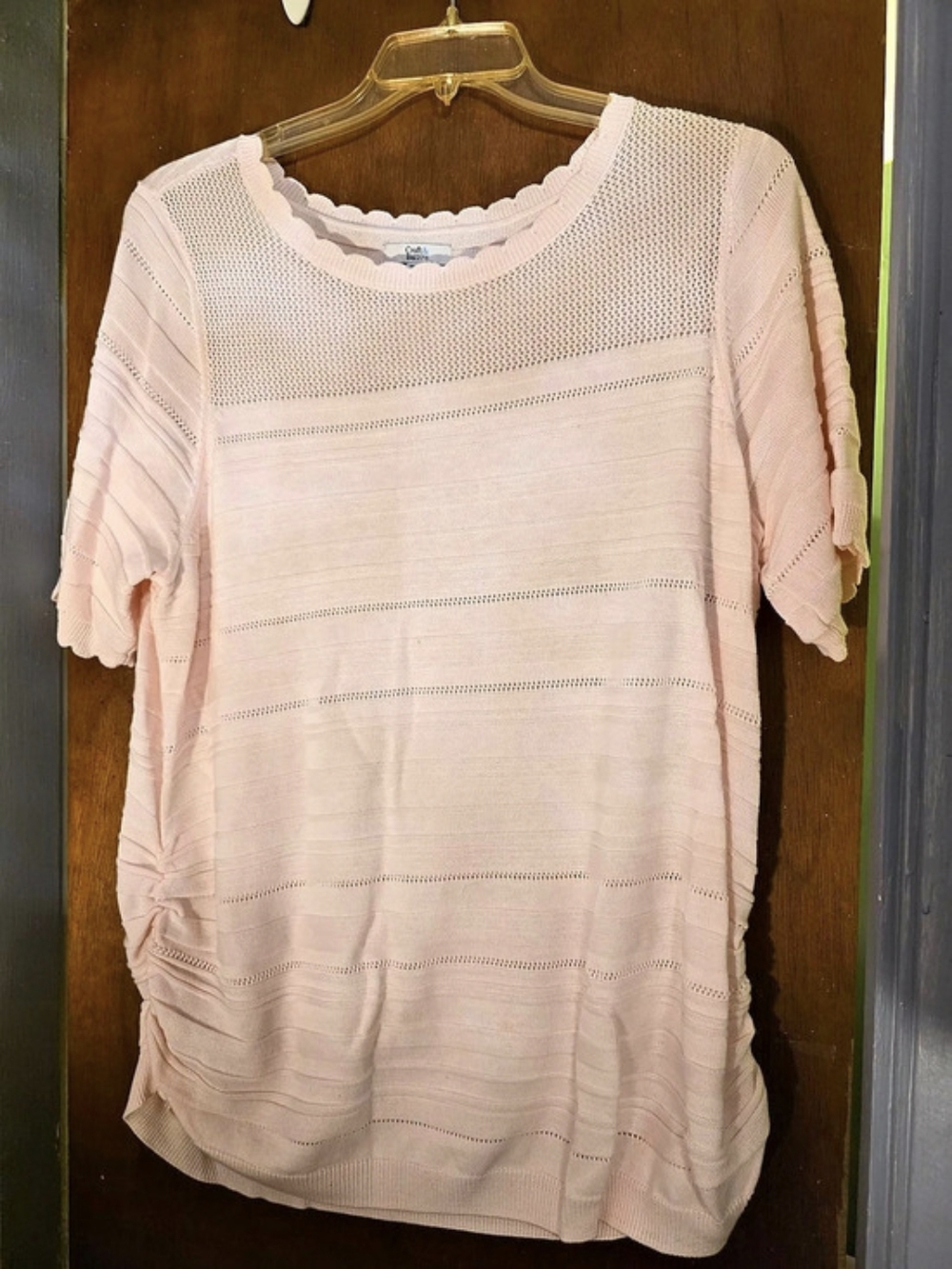 Croft & Barrow Short Sleeve Top in Pink Size XL Like New